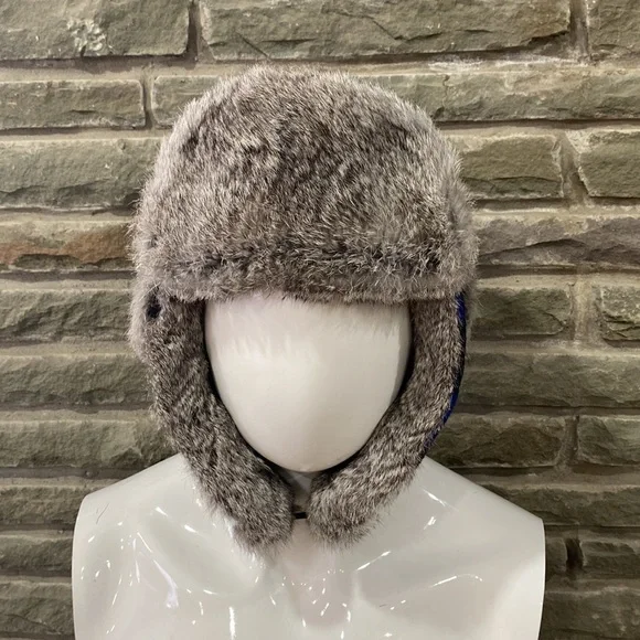 Mad Bomber Trapper Hat, Blue & Black Plaid, Large - Picture 2 of 13